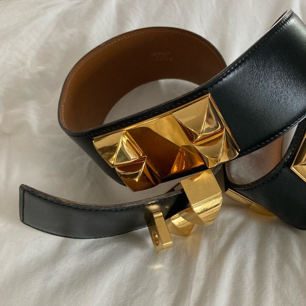 Hermes Black and Gold Women's Belt